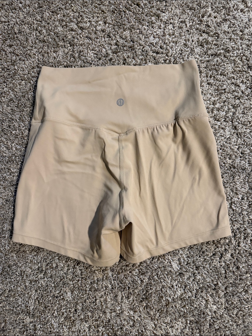 lululemon athletica Beige High-Rise Bike Shorts